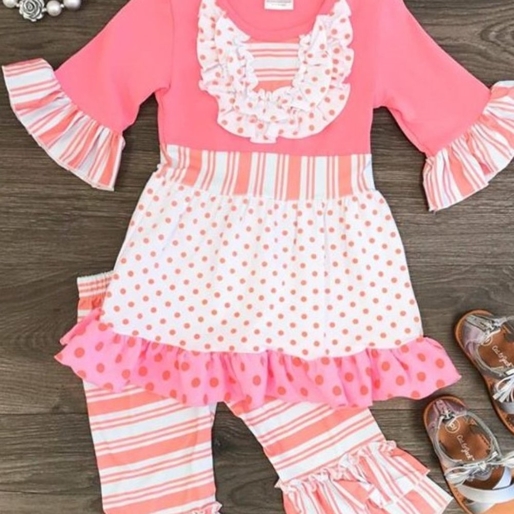 COPY - New Girls Cotton Candy Ruffle Capri set